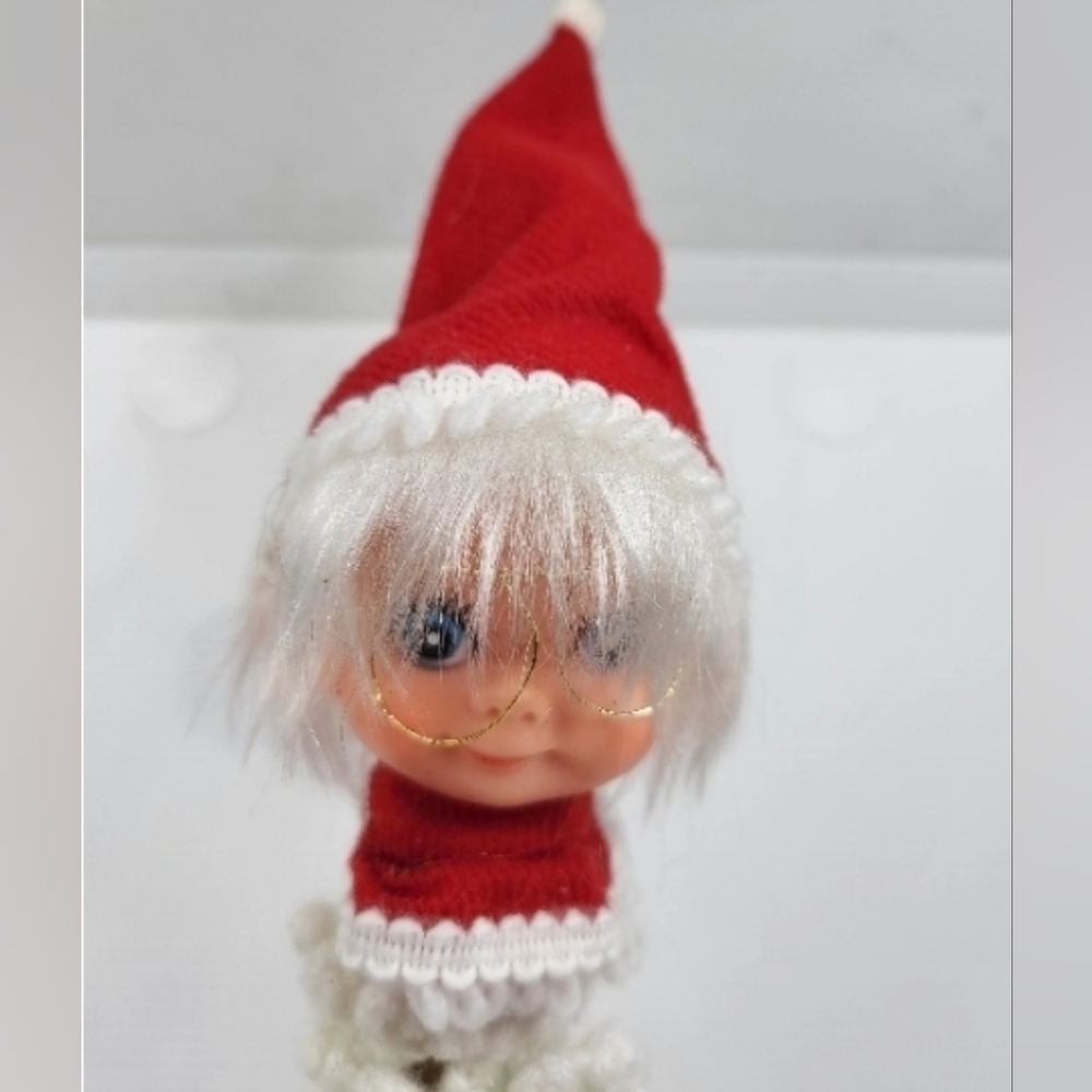 Vintage Pixie Elf Poke - Plastic Face Christmas Decor